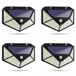 Set 4 lampi 100 LED, 3 moduri de functionare, incarcare solara si senzor de miscare
