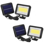 Set 2 x Lampa solara de perete cu senzor de miscare F100