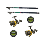 Kit pescuit sportiv cu doua lansete 3,6m EastShark, doua mulinete CBF30 cu tambur de 3000 si gute