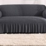 Husa pentru canapea 3 locuri - Creponata cu Volane - Gri