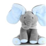 Jucarie de plus interactiva muzicala, Elefantul Cucu-Bau, 28 cm