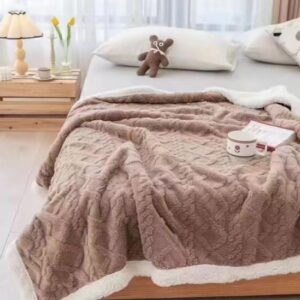 Patura Cocolino tip tricotaj, cu blanita, maro