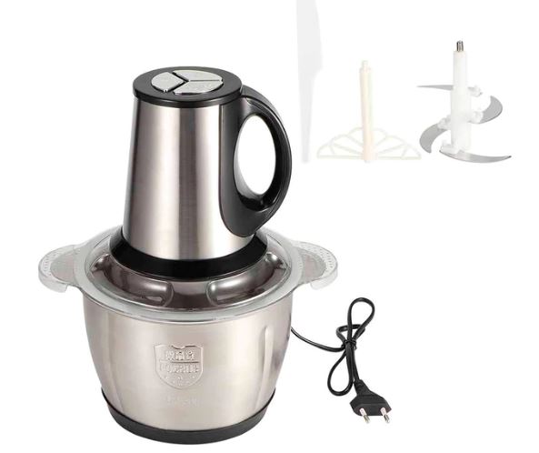 Tocator electric carne si legume, 4 lame inox, 3 viteze, capacitate mare, bol inox