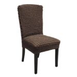 Set 6x Huse elastice universale pentru scaune – Material rezistent, lavabil, montare rapidă, Maro