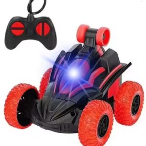 Mașinuță RC cu telecomandă, mașină acrobatică cu tumbe și rotire 360°, lumini și muzică, Rosu