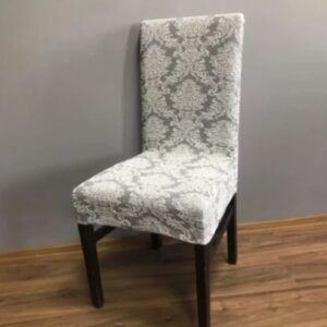 Set 6 Huse Multielastice Jacquard pentru Scaune – Protecție și Stil, Alb