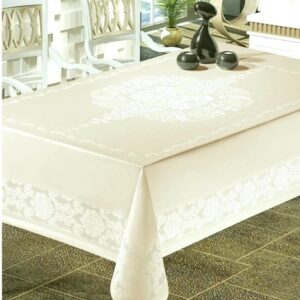 Fata de masa teflonata impermeabila – protectie eleganta si rezistenta pentru masa, Crem