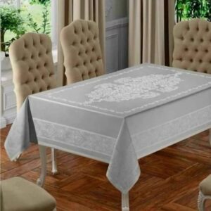 Fata de masa teflonata impermeabila – protectie eleganta si rezistenta pentru masa, Gri