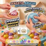 Jucărie Antistres Squishy Dumpling cu Sclipici, Gălușcă Senzorială Moale, Culoare Surpriză, 10 cm