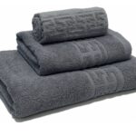 Set 3 Prosoape Baie Bumbac 100% Gri Model Grecesc 500 g