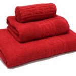 Set 3 Prosoape Baie Bumbac 100% Rosu Model Grecesc 500 g